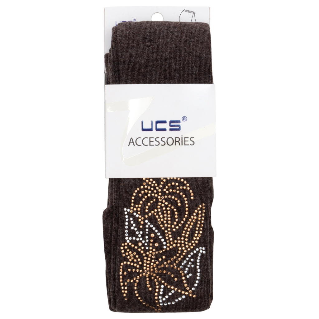 Колготки дитячі UCS Socks з квіткою зі страз (M0C0302-1041-7G-brown)