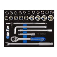 KING TONY tool set of 1/2" socket heads with a lure in the housing, 27 pcs. (9-4527MRV02)