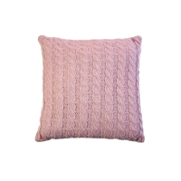Pillowcase Provence decorative knitted Braids pink 45x45 (028636)