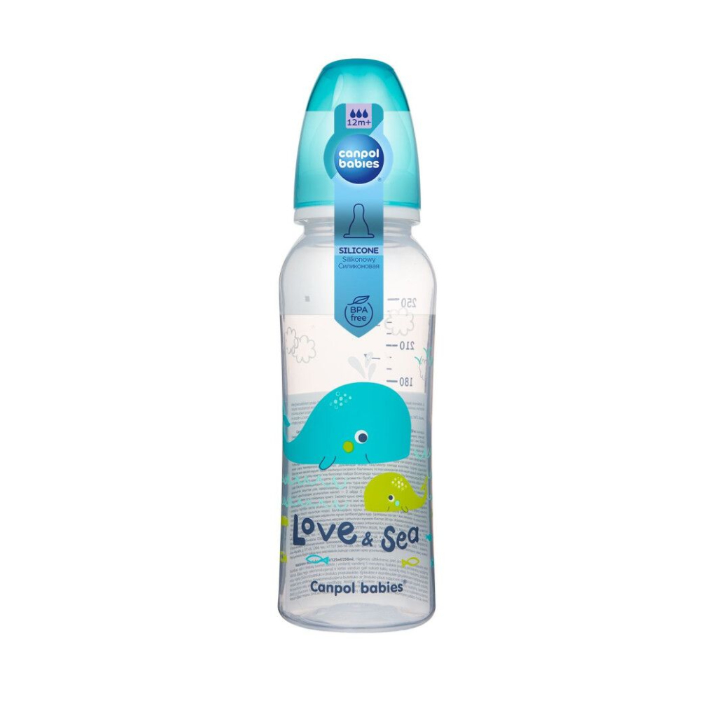 Пляшечка для годування Canpol babies PP LOVE&SEA 250 мл бірюзовий (59/400_tur)