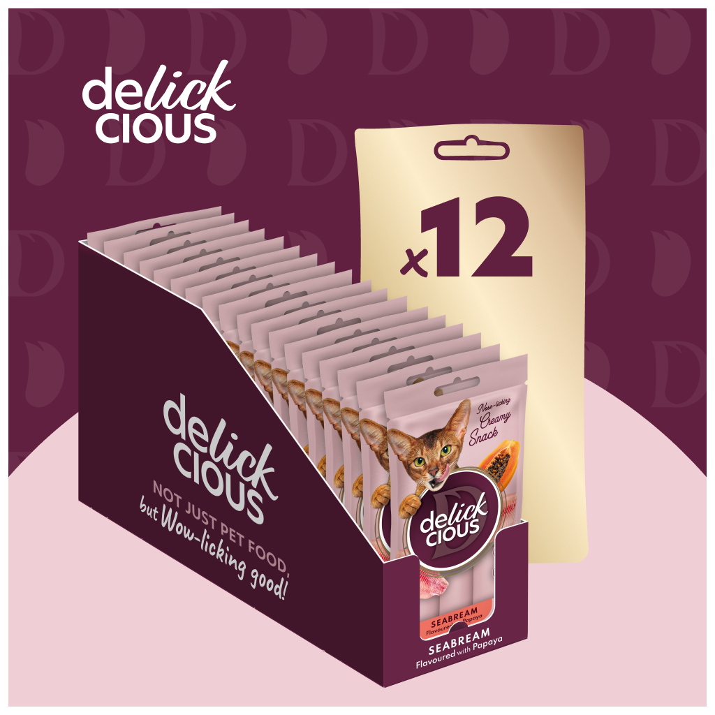Ласощі для котів Delickcious Дорада з додаванням папаї 4 х 15 г (4820269141612)