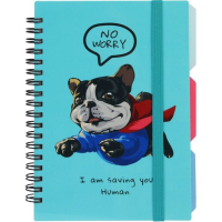 Notebook Optima Desing 37, B6 with dividers 100 sheets, cell (O20358-37)
