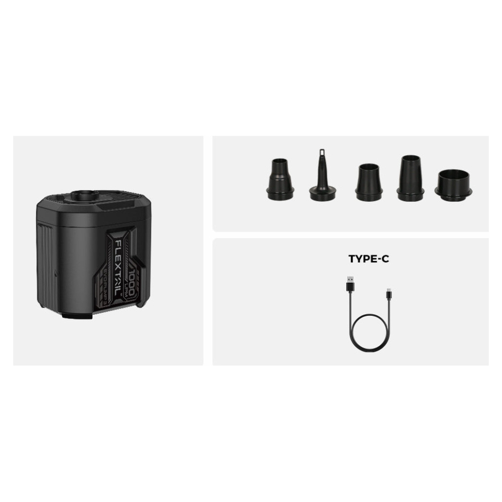 Насос для надувних меблів Flextail Evo Pump 3, 1000 л/хв, чорний (EP3G1300-BK-i)
