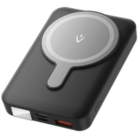 Батарея універсальна Vention Magnetic Wireless 10000mAh 22.5W 3A, PD, QC/3.0, USB-C, Lightning, LED Display, Black (FHTB0)