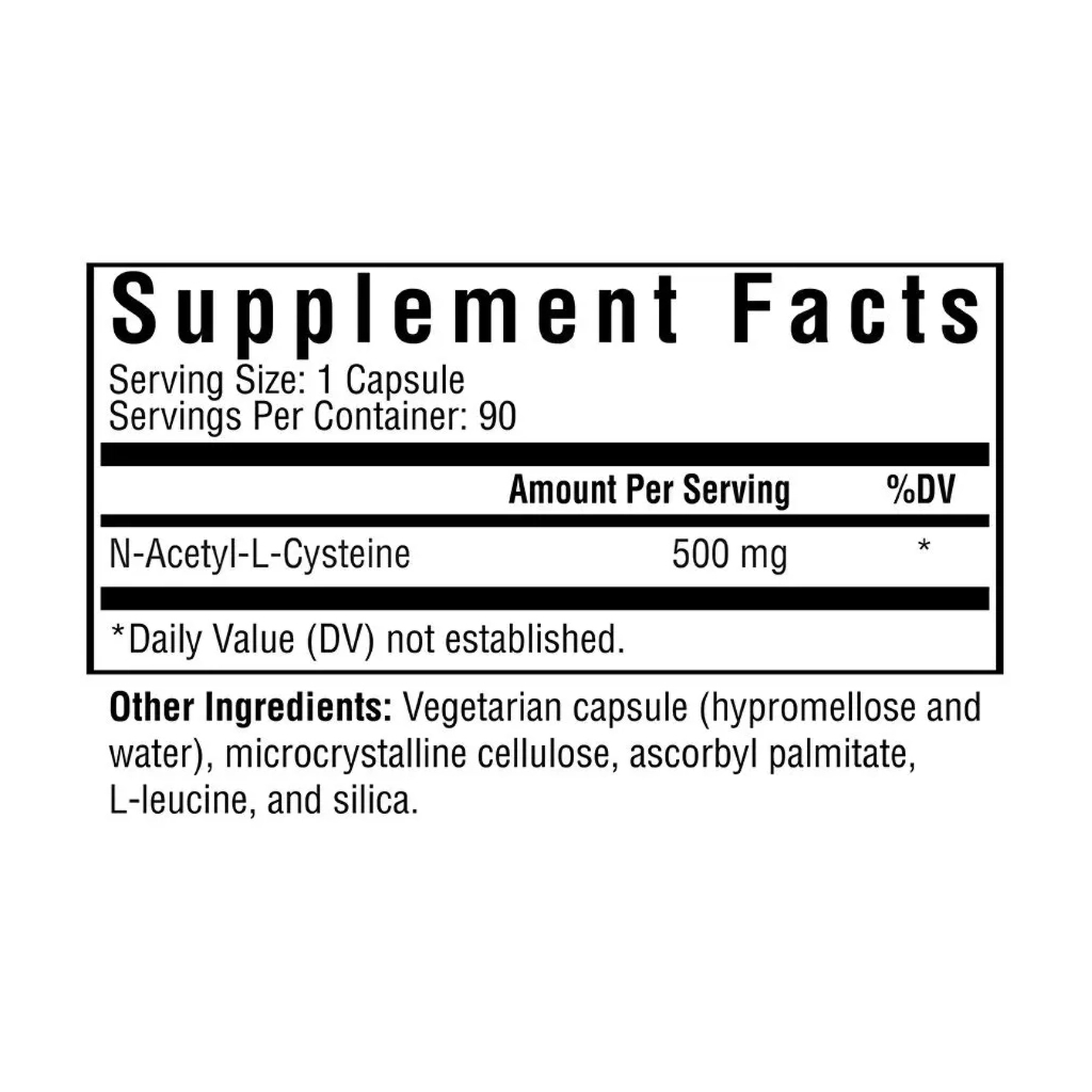 Вітамінно-мінеральний комплекс Seeking Health NAC (N-Ацетил-L-Цистеїн), 500 мг, N-Acetyl-L-Cysteine, 90 вегетаріанські (SKH-52072)