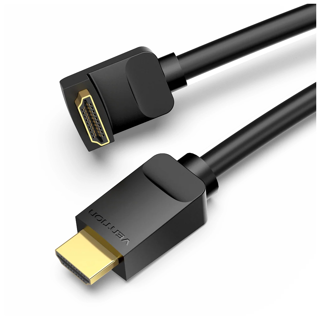 Кабель мультимедійний HDMI M to HDMI M 1.0m 4K60Hz 90° corner black Vention (AAQBF) Кабель мультимедійний HDMI M to HDMI M 1.0m 4K60Hz 90° corner black Vention (AAQBF)