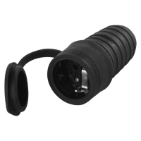 Block for extension EMOS IP44 black schuko (P0049)