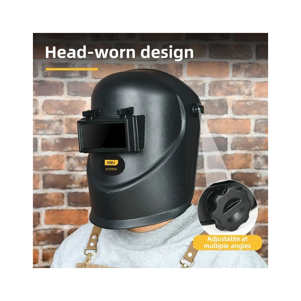 Маска зварювальника Deli 275 x 220 x 190 мм (EDL23950A)