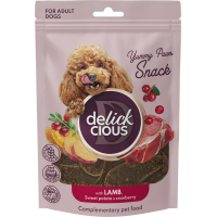 Ласощі для собак Delickcious з ягням, бататом і журавлиною 80 г (4820269147348)