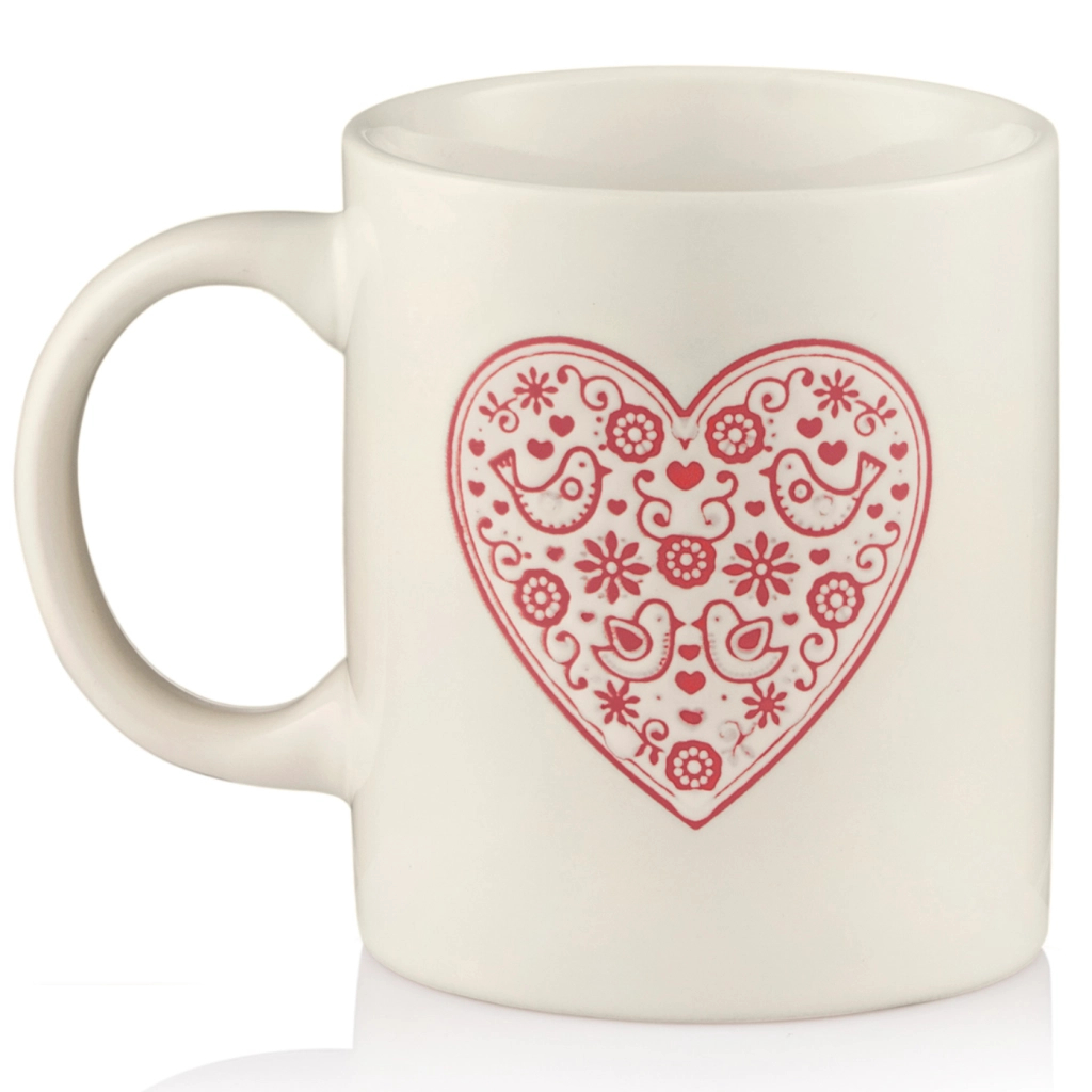 Чашка Ardesto Heart, 320мл, кераміка, білий (AR3074W)