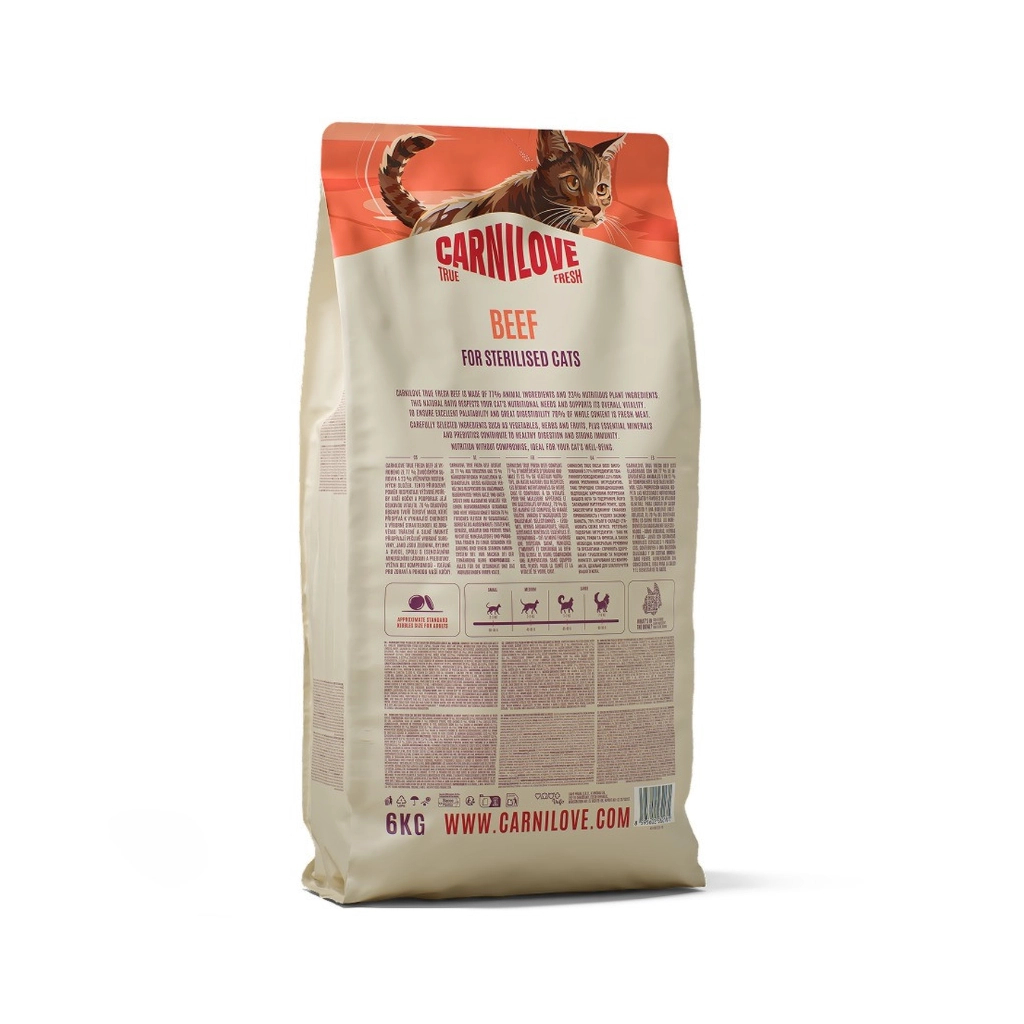 Сухий корм для кішок Carnilove True Fresh Beef Sterilised 6 кг (8595602582181)