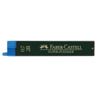 Lead for mechanical pencil Faber-Castell Super-Polymer 2B (diameter 0.7 mm), 12 pieces in a pencil case (22544)