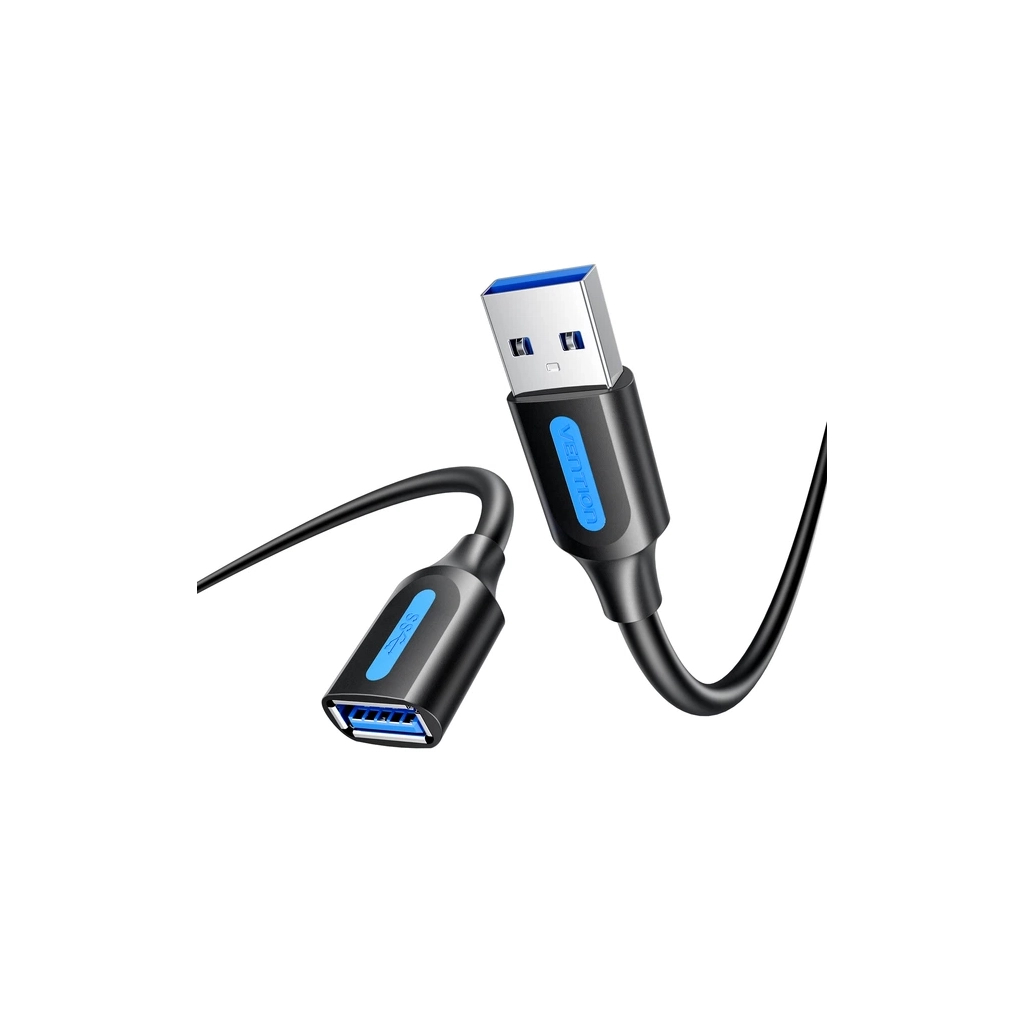Дата кабель USB 3.2 AM/AF 1.5m 10Gbps PVC black Vention (CBOBG)