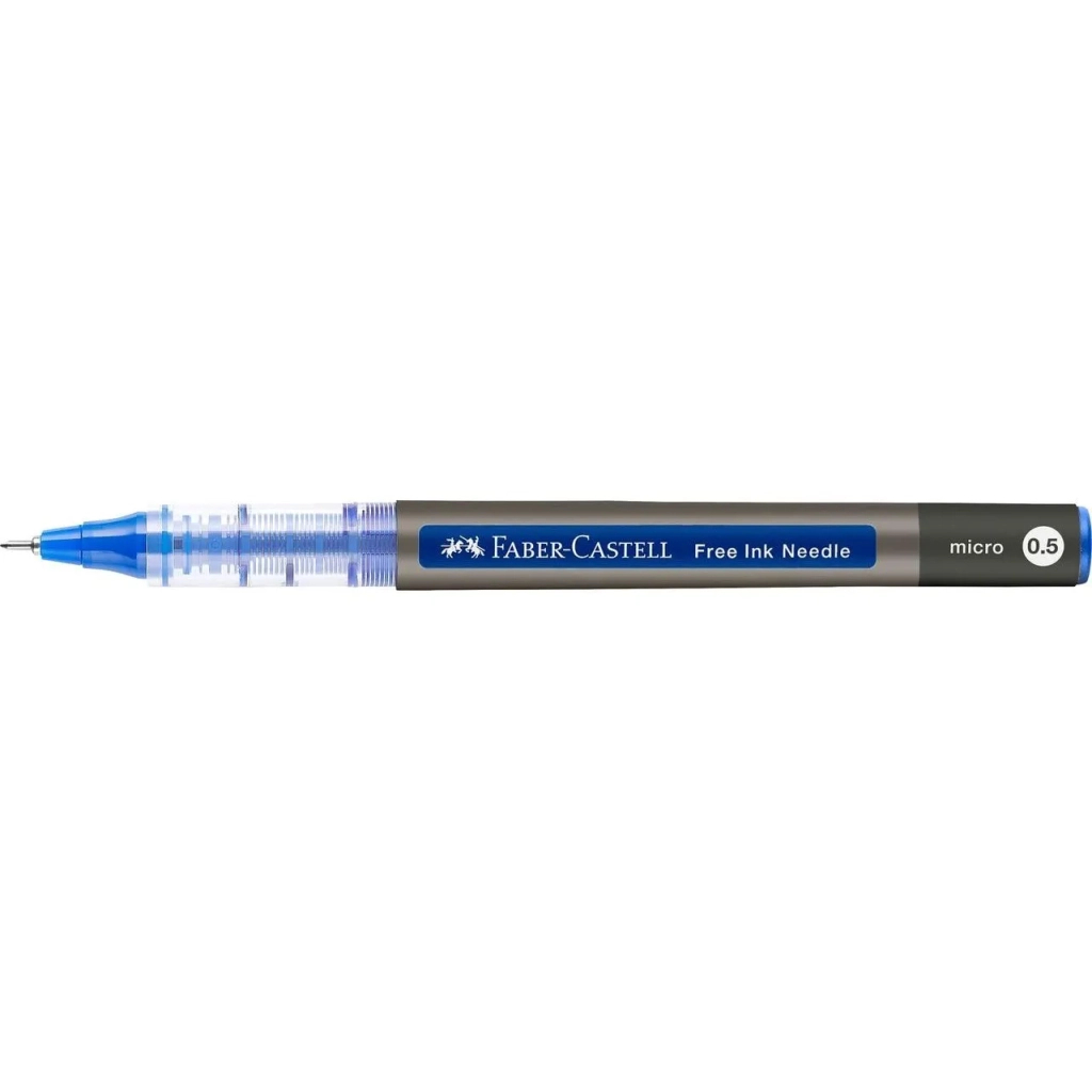 Ролер Faber-Castell Free Ink Needle Micro, колір чорнил синій, 0,5 мм, одноразова (31405)