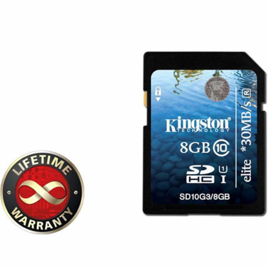 Карта пам'яті Kingston 8Gb SDHC class 10 UHS-I Elite Generation 3 (SD10G3/8GB)