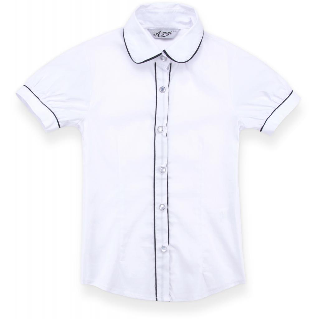 Блузка дитяча A-Yugi з коротким рукавом (1576-128G-white)