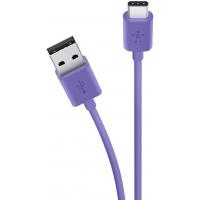 Дата кабель USB 2.0 AM to Type-C 2.0m MIXIT 480MBPS, 3A, PURPLE Belkin (F2CU032BT06-PUR)