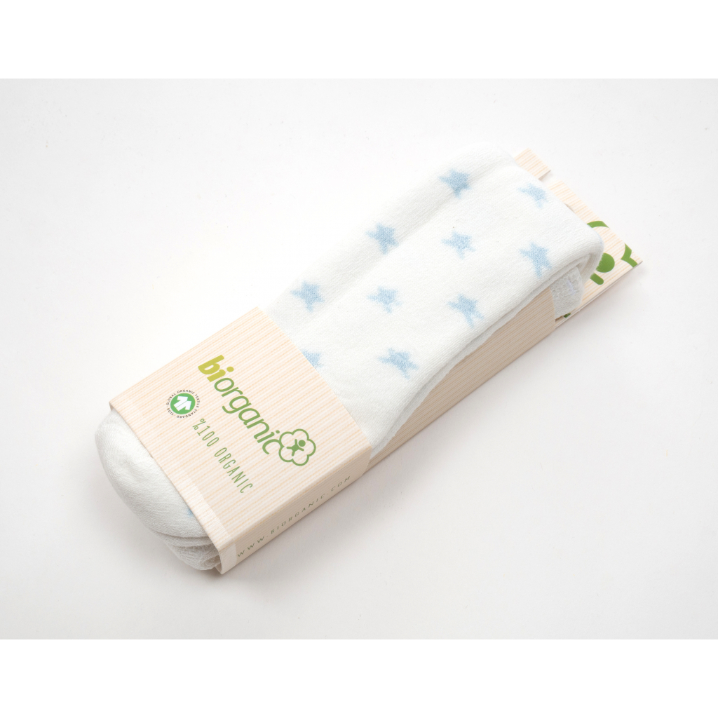 Колготки дитячі Bibaby махрові із зірочками (68379-68-whiteblue)
