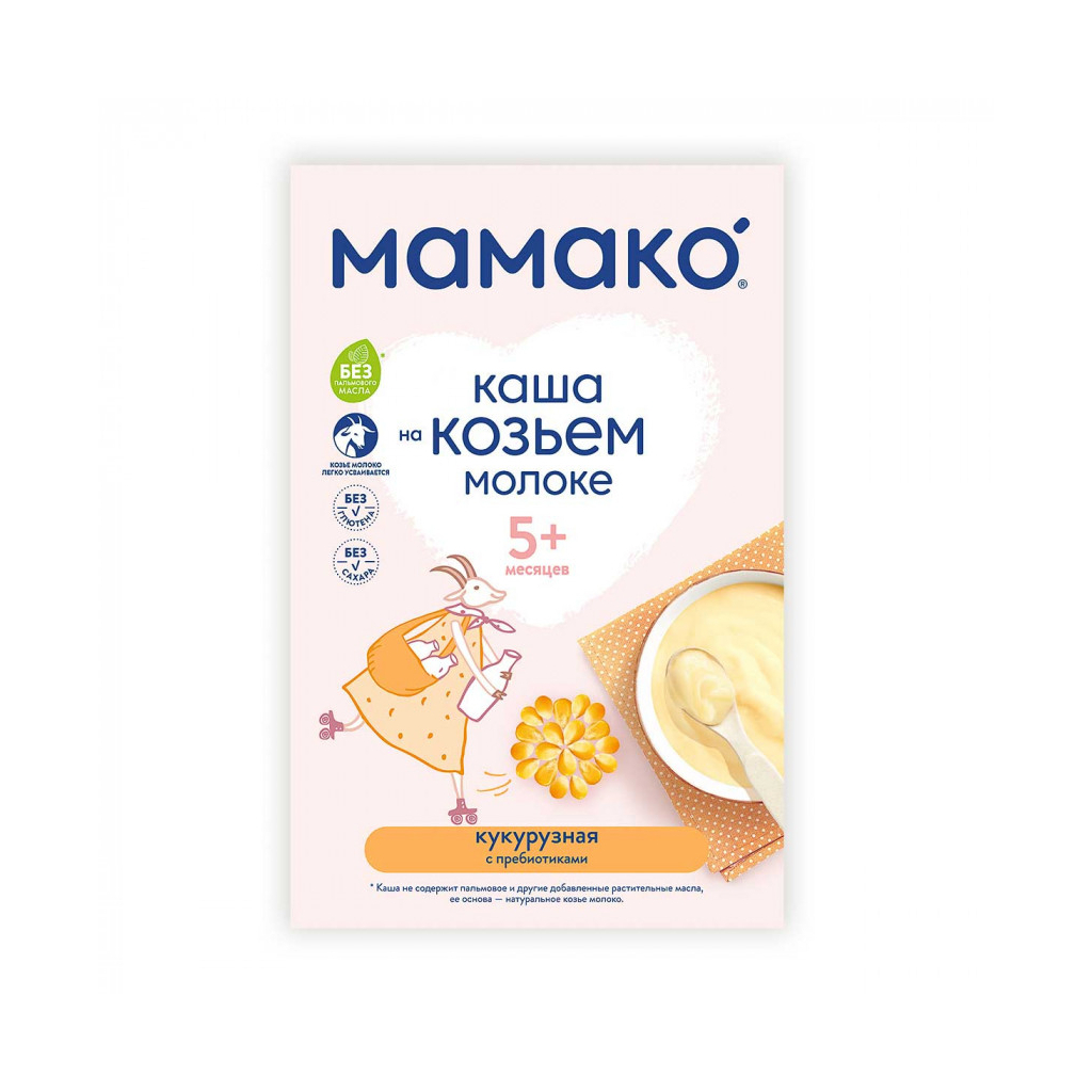Дитяча каша MAMAKO кукурудзяна з пребіотиками на козячому молоці 200 г (4607088796434)