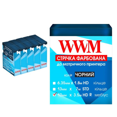 Tape for printers 10mm x 3.5m HD p. Black*5pcs WWM (R10.3.5HR5)