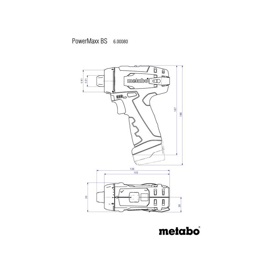 Шуруповерт Metabo PowerMaxxBS, 10.8 В, 2х2.0Аг, кейс (600080500)