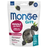 Treats for dogs Monge Gift Dog Puppy and Junior Growth support pork with blackberry 150 g (8009470085724)