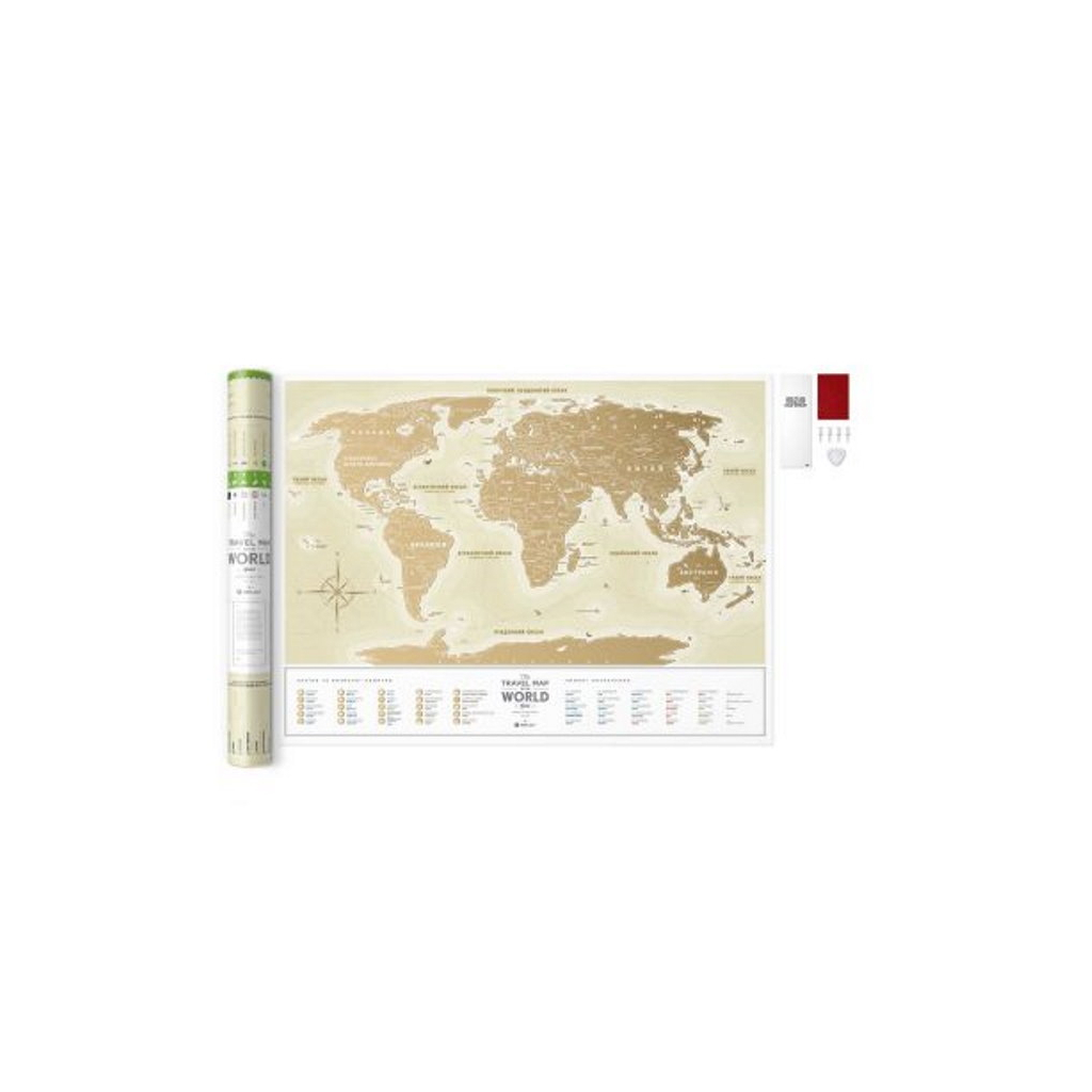 Скретч карта 1DEA.me Travel Map Gold World українська (13001)