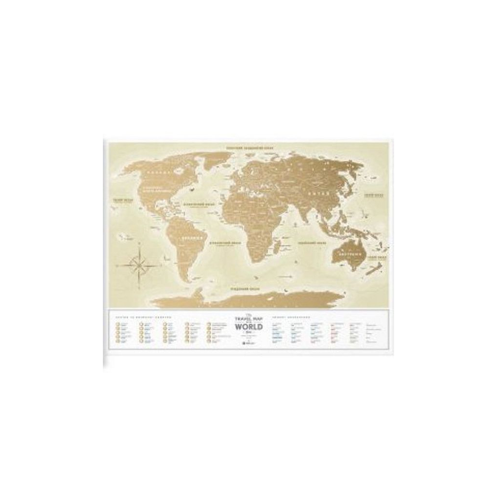 Скретч карта 1DEA.me Travel Map Gold World українська (13001)