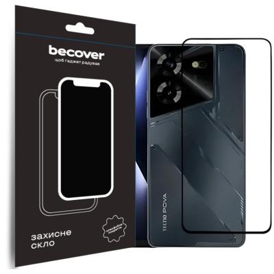 Скло захисне BeCover Tecno POVA 5 (LH7n) Black (710031)