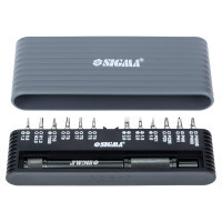 Sigma screwdriver set with bits 1/4 "24pcs CrV for mobile phones (plastic case) (4003251)