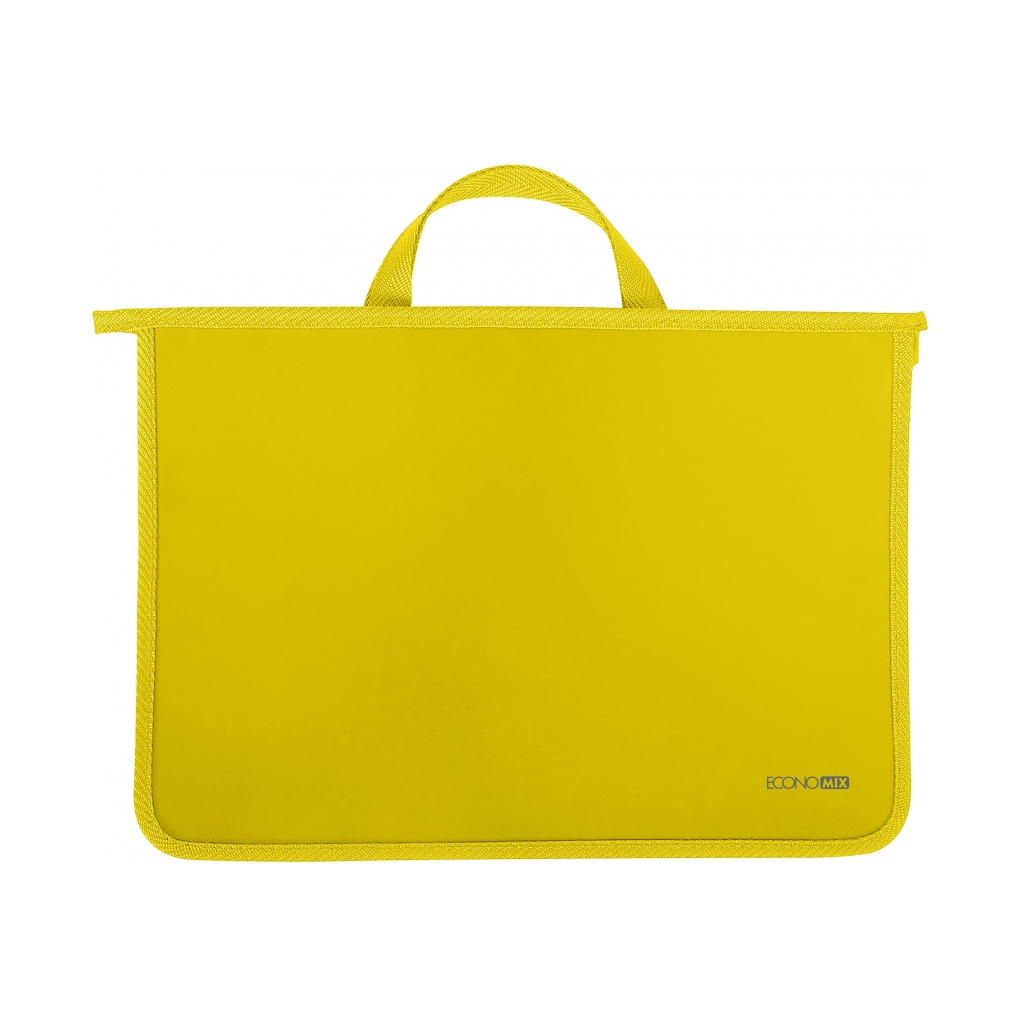 Папка - портфель Economix А4 пластиковий на блискавці, 2 відділення, жовтий (E31630-05)