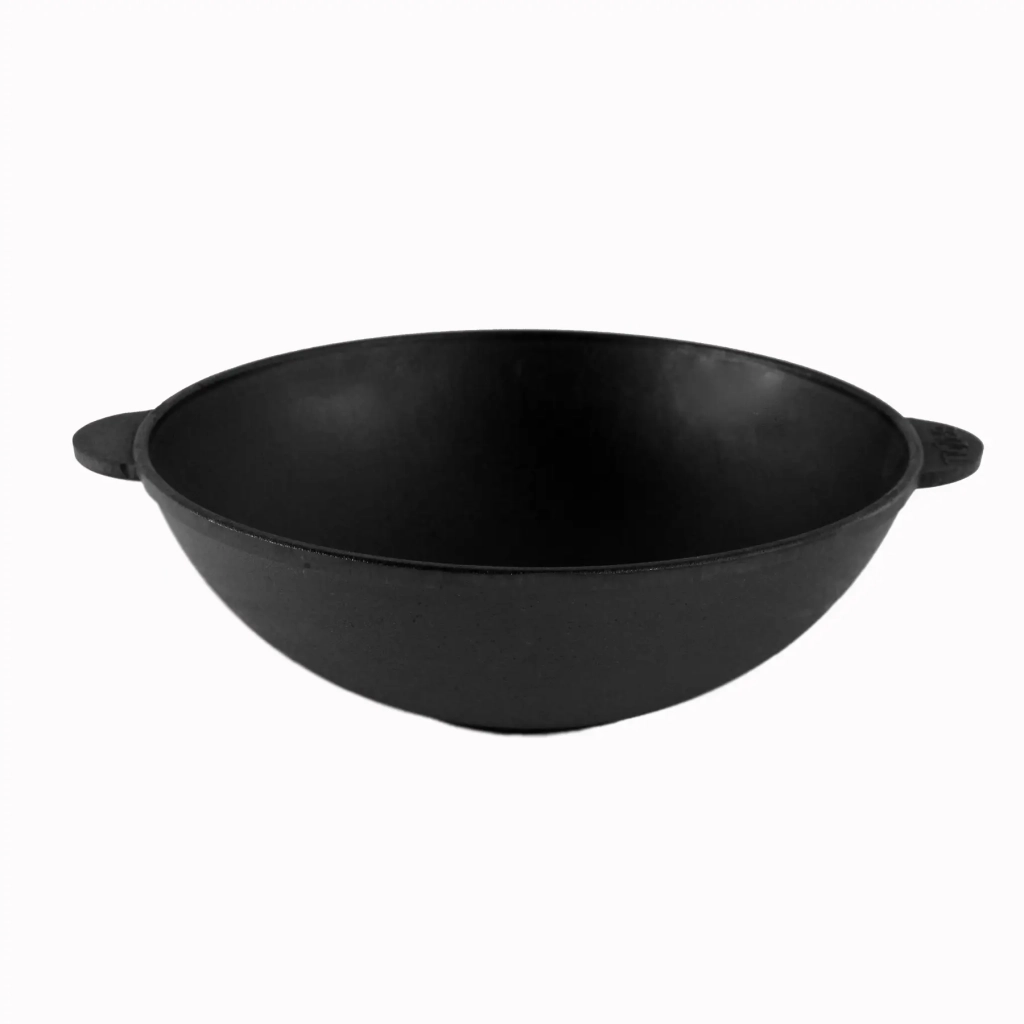 Сковорода Brizoll чавунна WOK з чавунною кришкою 3,7 л 280х96 мм (W28-1)