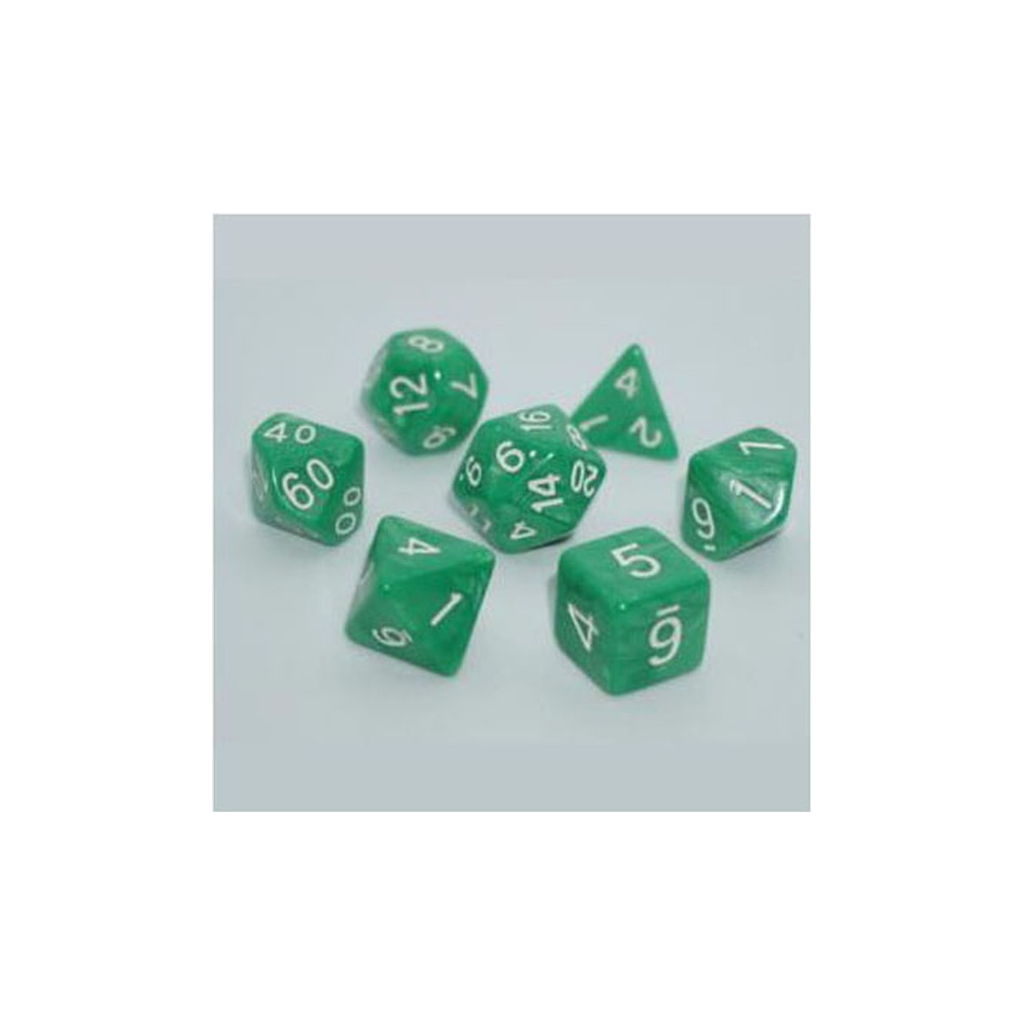 Набір кубиків для настільних ігор Games 7 Days Pearl 7 Dice Set - Green (g7dpearl16)