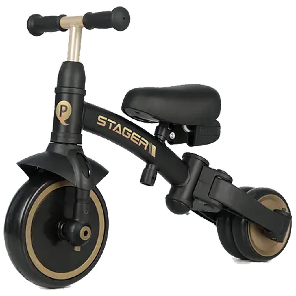 Дитячий велосипед QPlay Stager 3 в 1 з ручкою, біговел, Black (T80STAGERBlack)