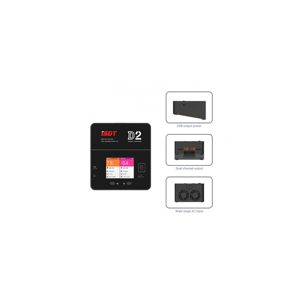 Зарядний пристрій для дрона iSDT D2 MK2 Battery Charger (D2MK2)