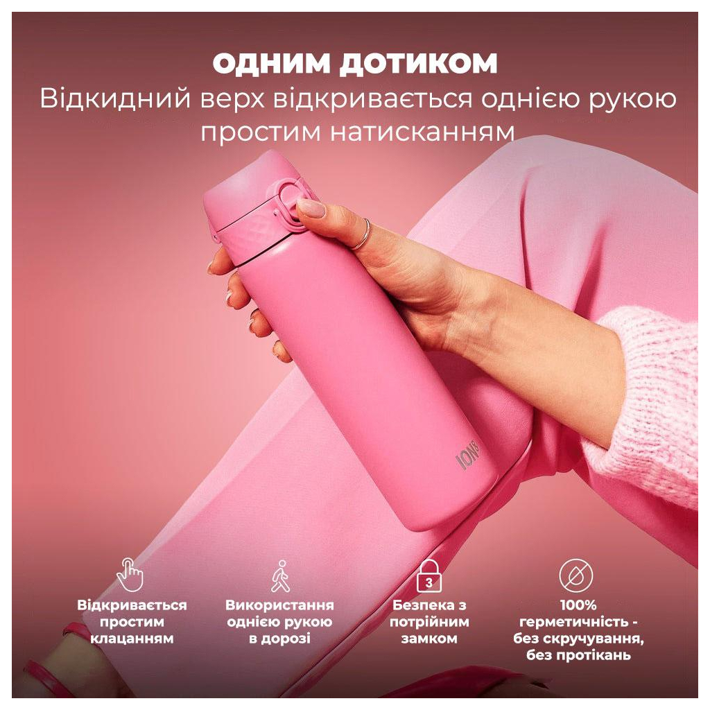 Пляшка для води ION8 OneTouch Vacuum Insulated 500 мл Rose Bloom (I8TS500ROSEB)