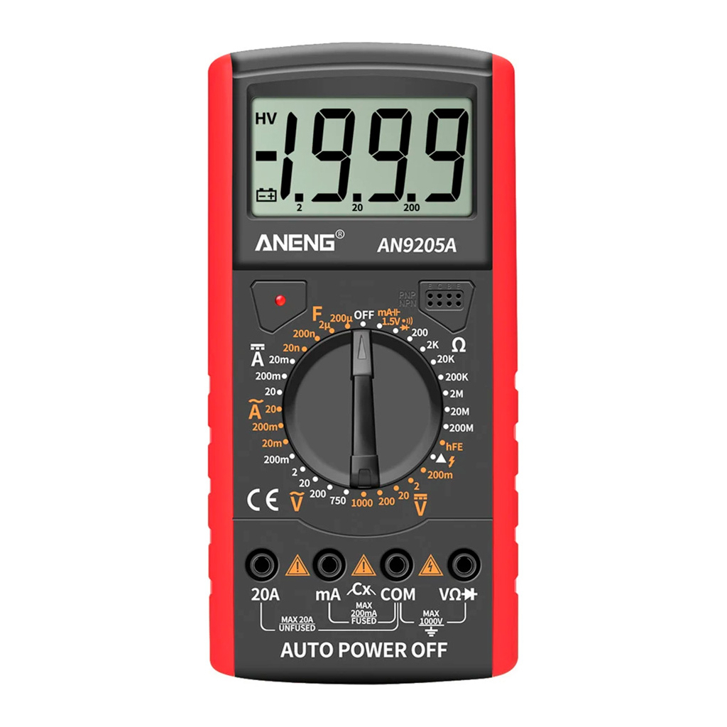 Цифровий мультиметр ANENG AN9205A, V, A, R, F, функція hFE (AN9205A)
