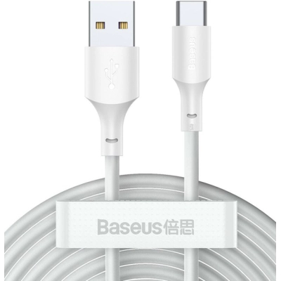 Дата кабель USB 2.0 AM to USB-C 1.5m 5A Simple WisdomKit (2PCS) white Baseus (TZCATZJ-02)