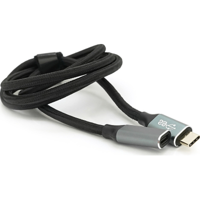 Дата кабель USB-C M/F 1.0m USB 3.2 Gen2 100W 10Gbps 4K60Hz black Voltronic (YT-TC-TC-EXB-1m)