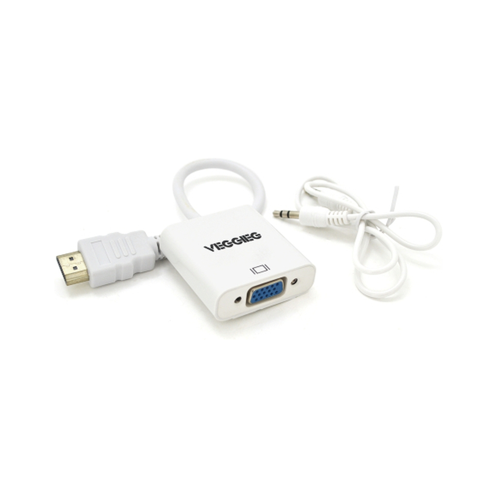 Перехідник HDMI M to VGA F + Audio 0.25m white VEGGIEG (YT-C-H-V2W) Перехідник HDMI M to VGA F + Audio 0.25m white VEGGIEG (YT-C-H-V2W)