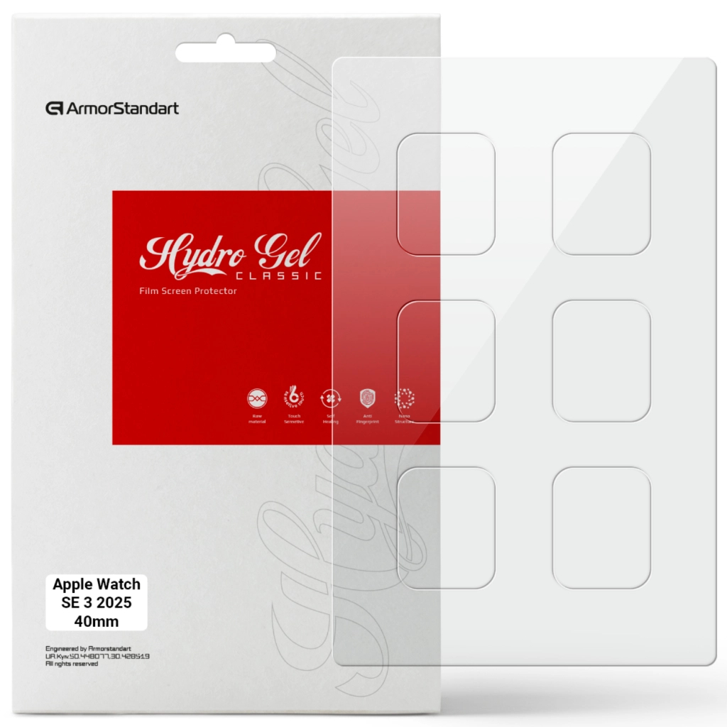 Плівка захисна Armorstandart hydrogel Apple Watch SE 3 2025 40mm 6 pcs (ARM88735)