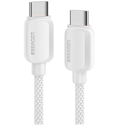 Дата кабель USB-C to USB-C 1.0m 100W white Essager (EXCTT1-WL02-P)
