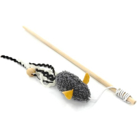 Toy for cats Hippie Pet Rod with a mouse gray 40 cm (HIPCW2303009P)