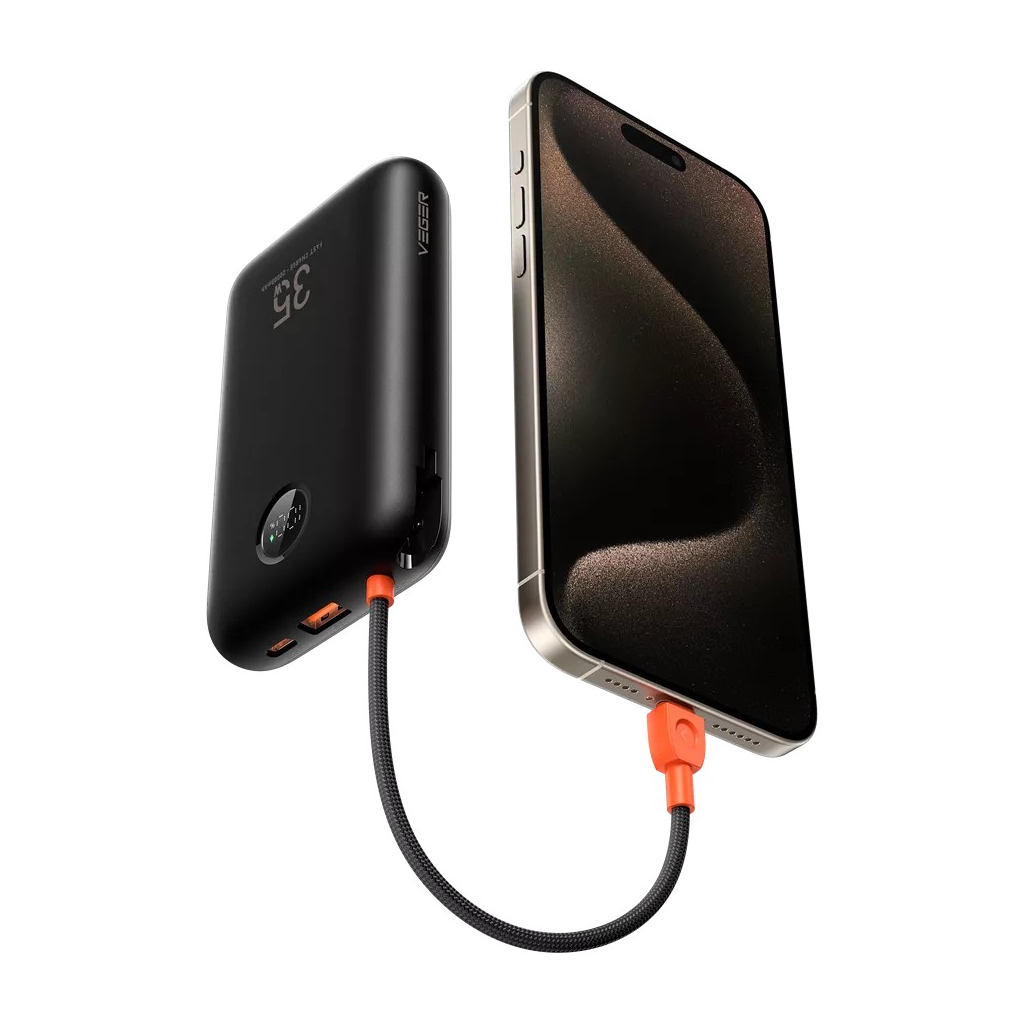 Повербанк VEGER 30000mAh K3 35W PD QC3.0 black (6977525750137)
