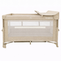 Children's playpen Velano with second tier and Tino diaper changing mat, beige (46161)