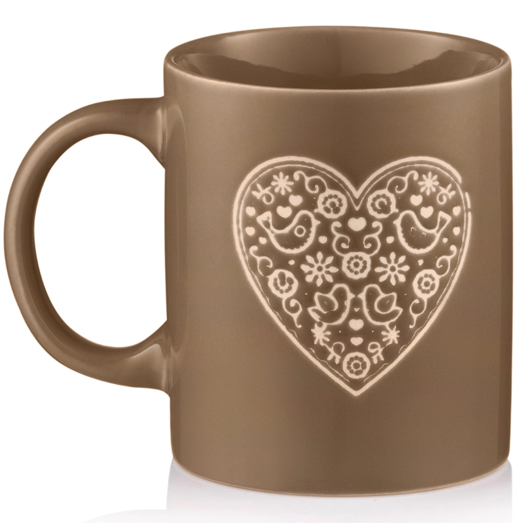 Чашка Ardesto Heart, 320мл, кераміка, сірий (AR3074G)