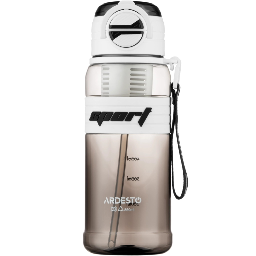 Пляшка для води ARDESTO Urban 850мл, пластик, білий (AR2285UW) Пляшка для води ARDESTO Urban 850мл, пластик, білий (AR2285UW)
