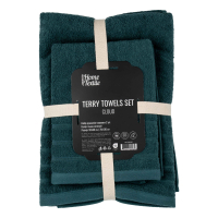 ARDESTO towel set of terry Cloud 50 x 90 cm, 70 x 130 cm, 2 pcs, 100% cotton, dark green (ART2360DG)