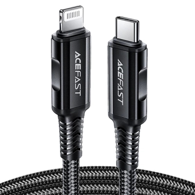 Дата кабель USB-C to Lightning 1.8m 30W 3A nylon black Acefast (6974316281306)