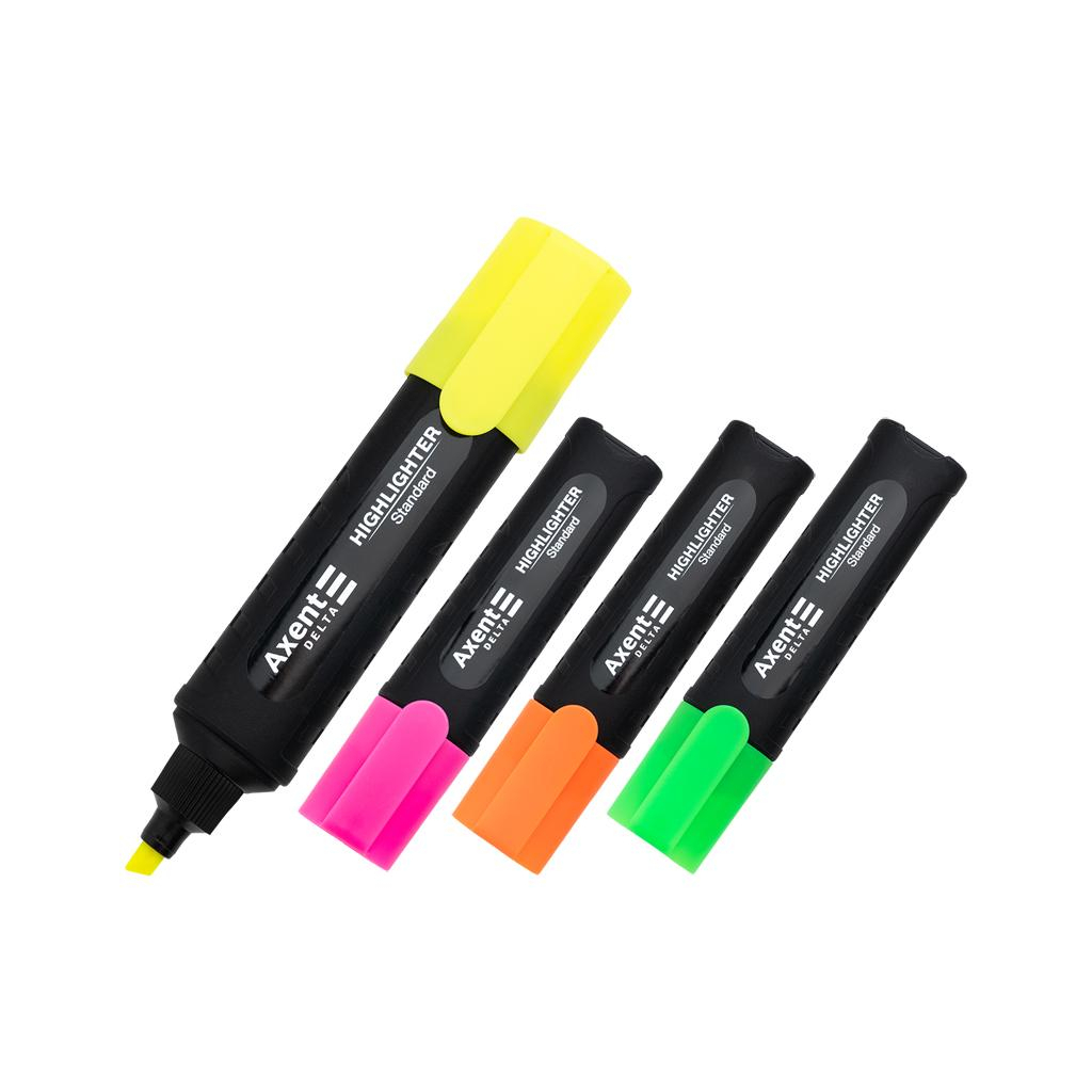Набір маркерів Axent Highlighter Standard D2505, 1-5 мм клиноп, 4 кольора (D2505-40) Набір маркерів Axent Highlighter Standard D2505, 1-5 мм клиноп, 4 кольора (D2505-40)
